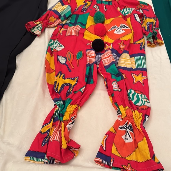 Clown or festival costume - 3 Pom poms on the front child size w/straw hat (mlb) - Picture 16 of 16